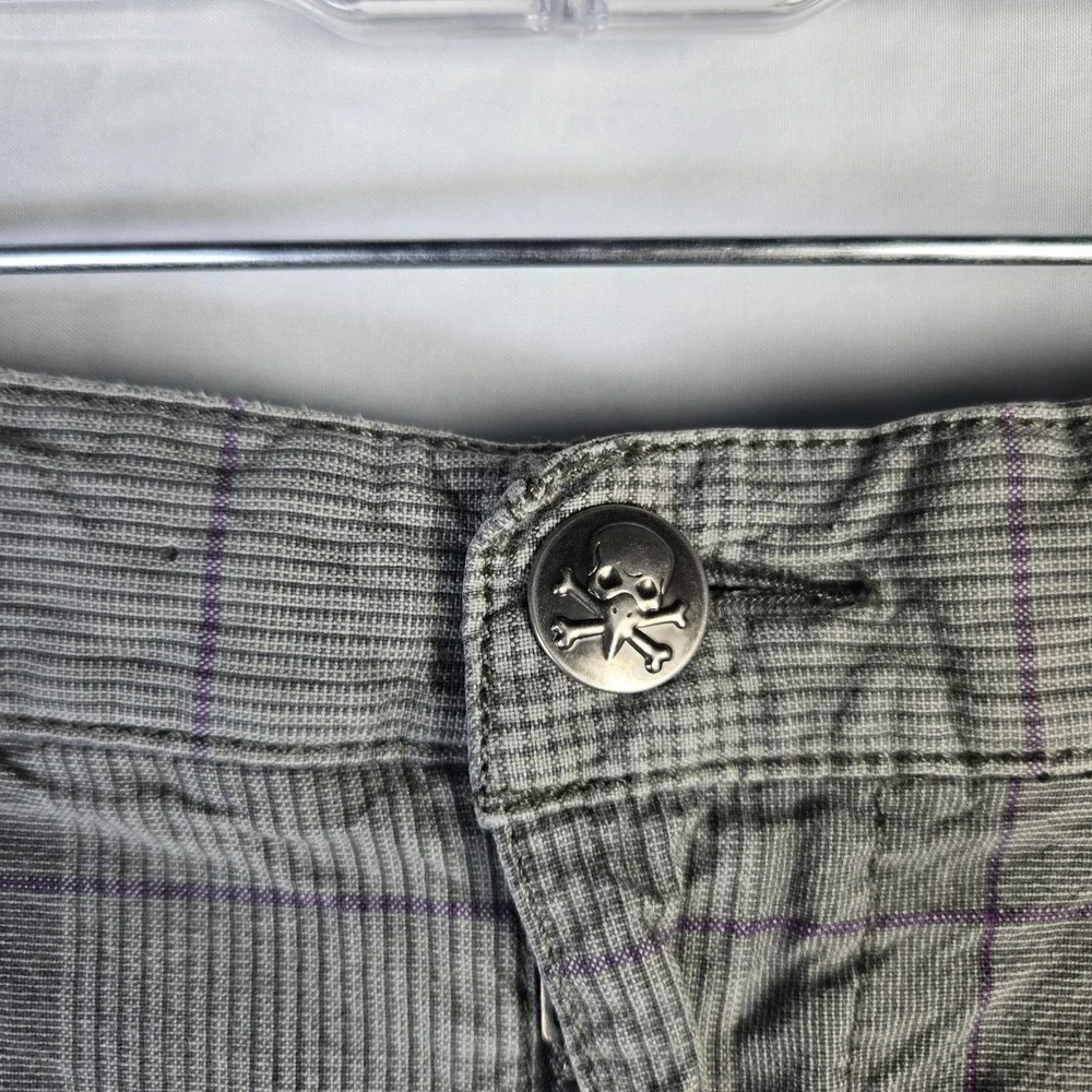 Tony Hawk Gray Plaid Chino Shorts Mens 32 Skater Preppy Punk Grunge Retro Casual